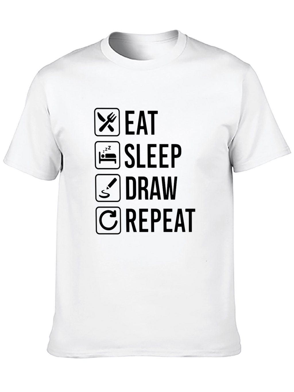 Eat Sleep Draw Repeat Graphic T-Shirt
