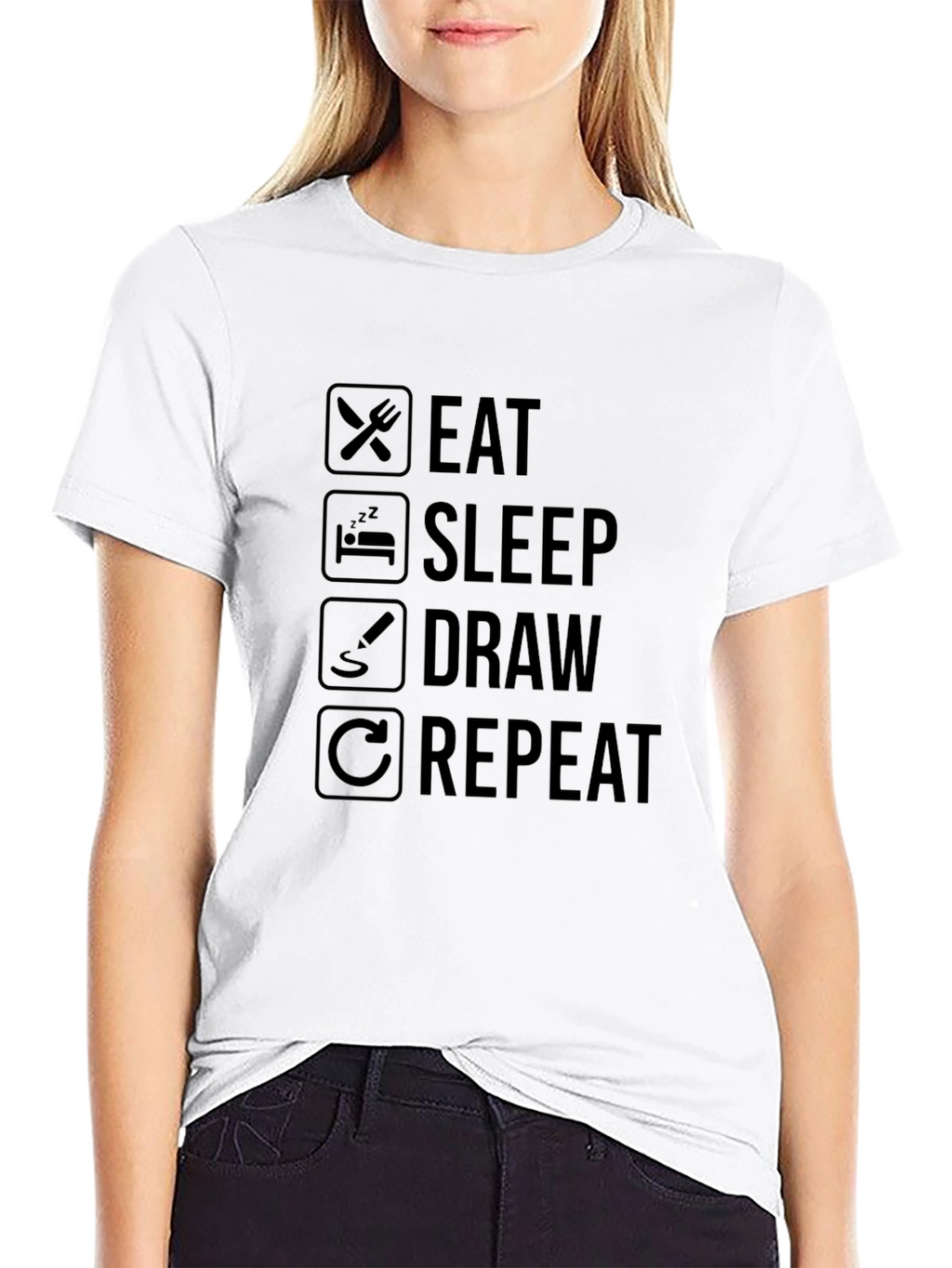 Eat Sleep Draw Repeat Graphic T-Shirt