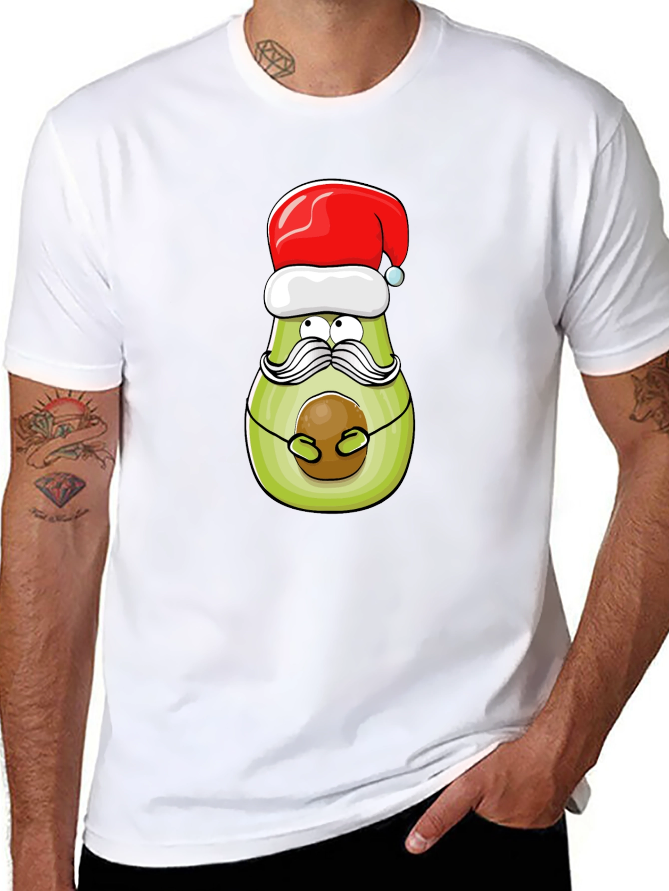 Festive Avocado Santa T-Shirt