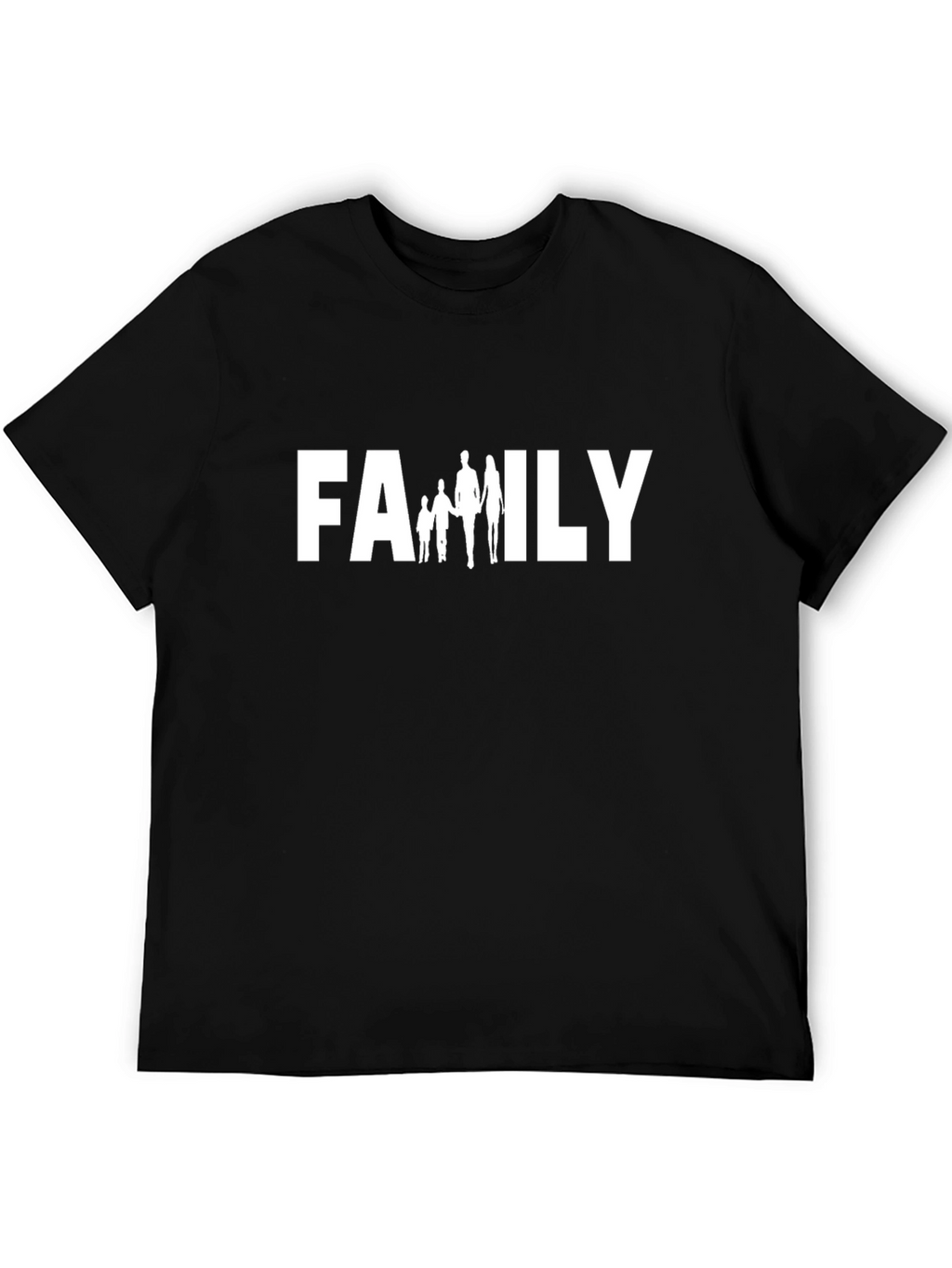 Family Graphic Tee - Black Cotton Crew Neck Shirt