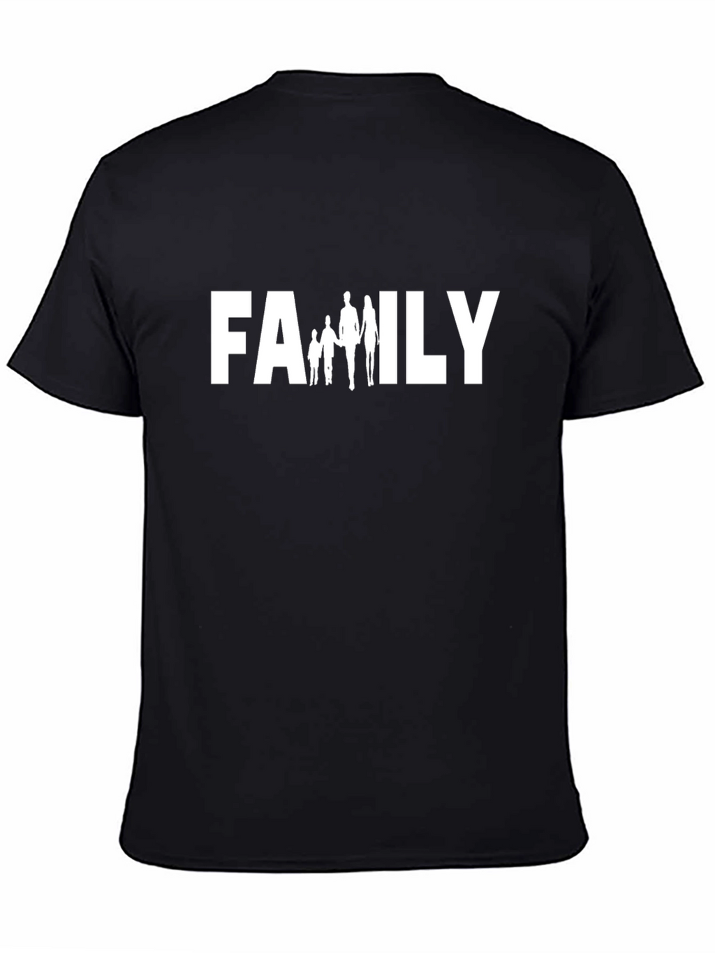 Family Graphic Tee - Black Cotton Crew Neck Shirt