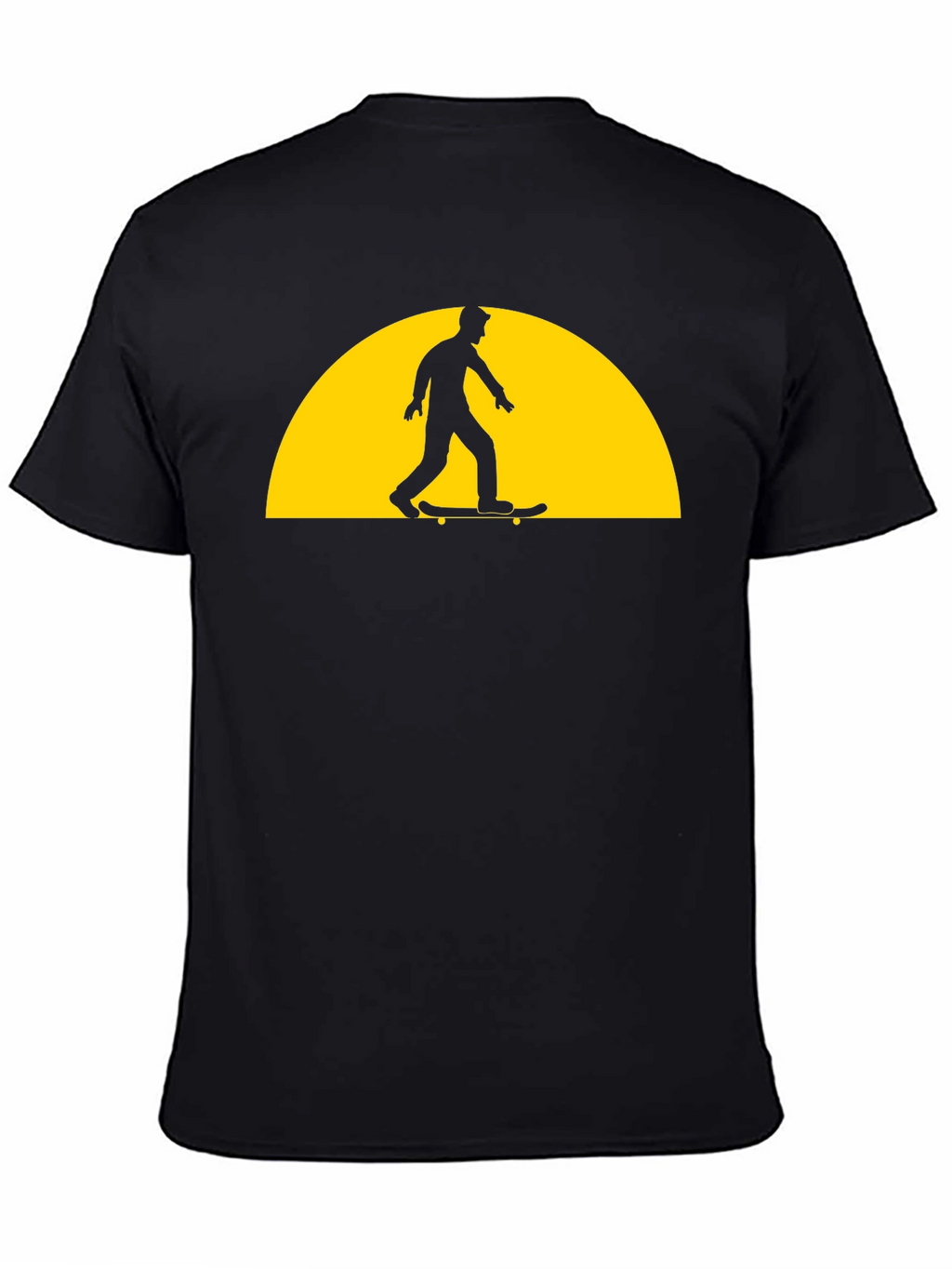 Skateboarder Silhouette Graphic Tee - Black