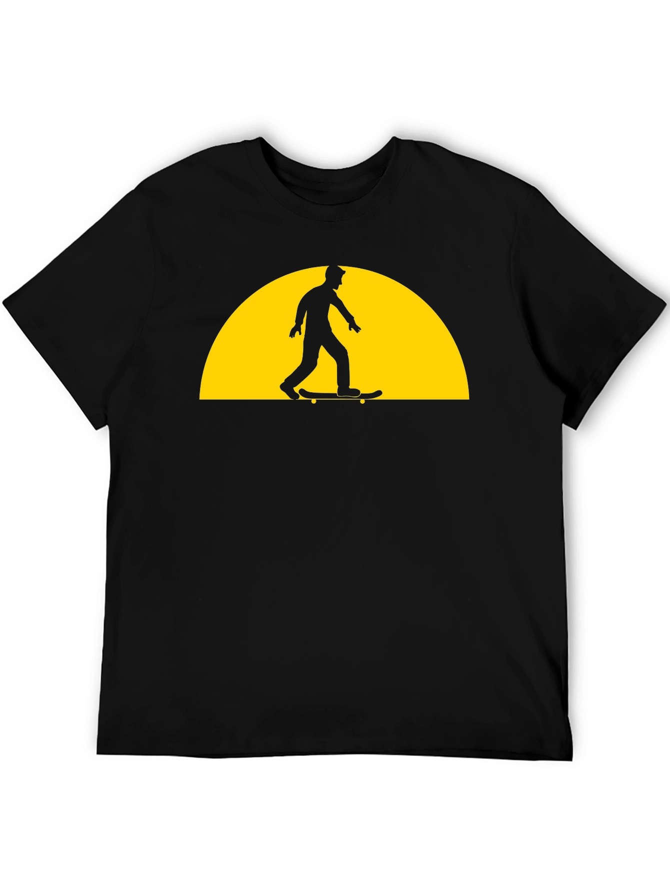 Skateboarder Silhouette Graphic Tee - Black