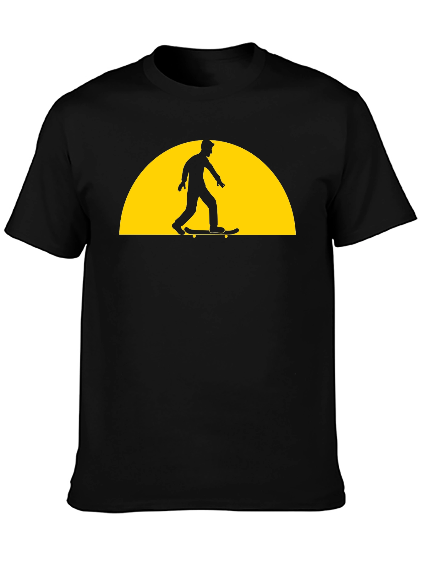Skateboarder Silhouette Graphic Tee - Black