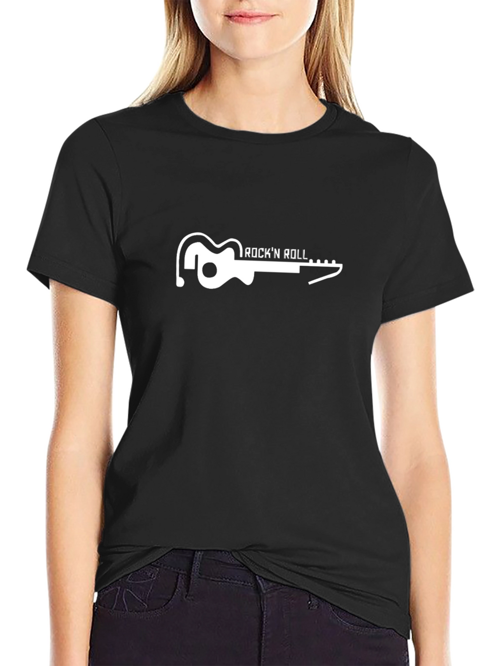 RocknRoll Guitar Graphic T-Shirt - Classic Black