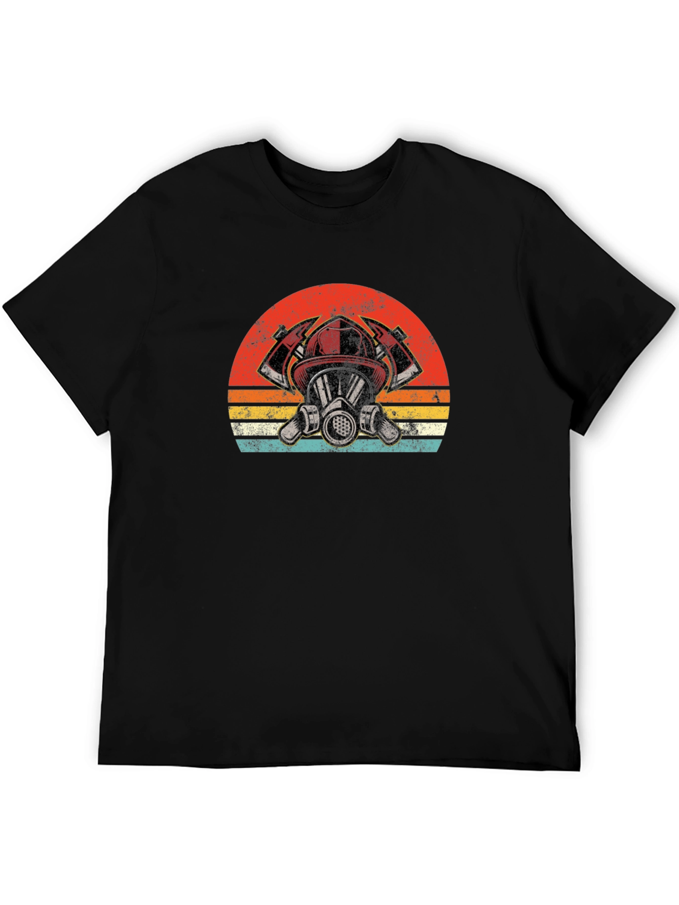 Firefighter Graphic Tee - Vintage Fireman Helmet T-Shirt