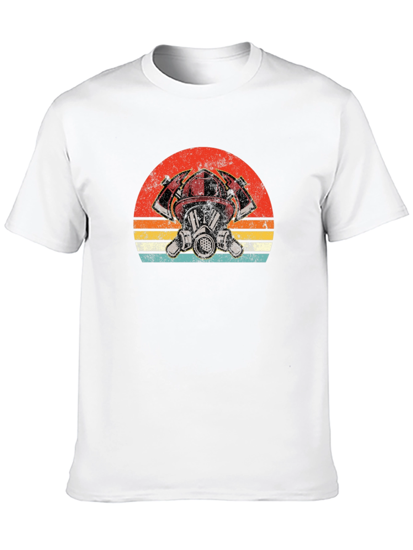 Firefighter Graphic Tee - Vintage Fireman Helmet T-Shirt