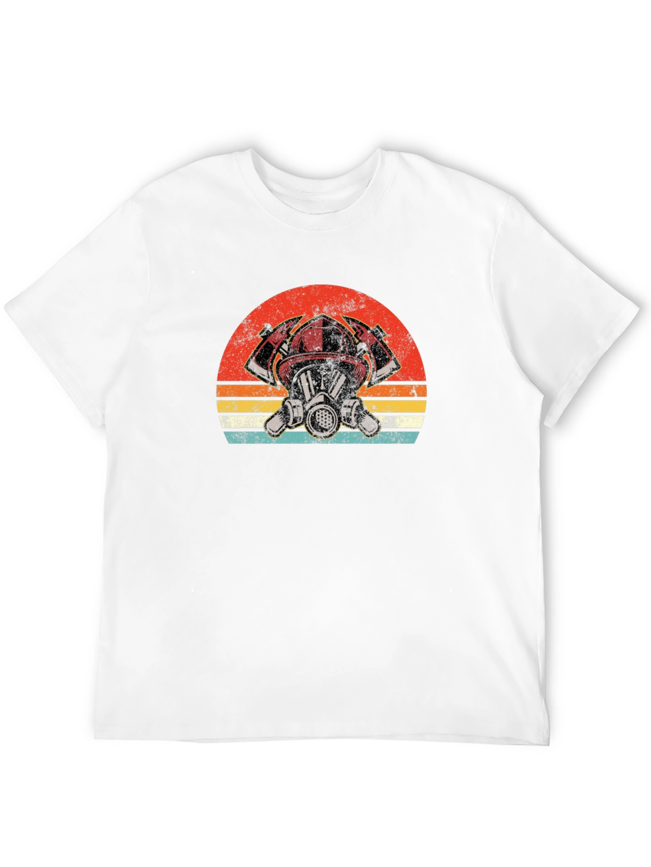 Firefighter Graphic Tee - Vintage Fireman Helmet T-Shirt