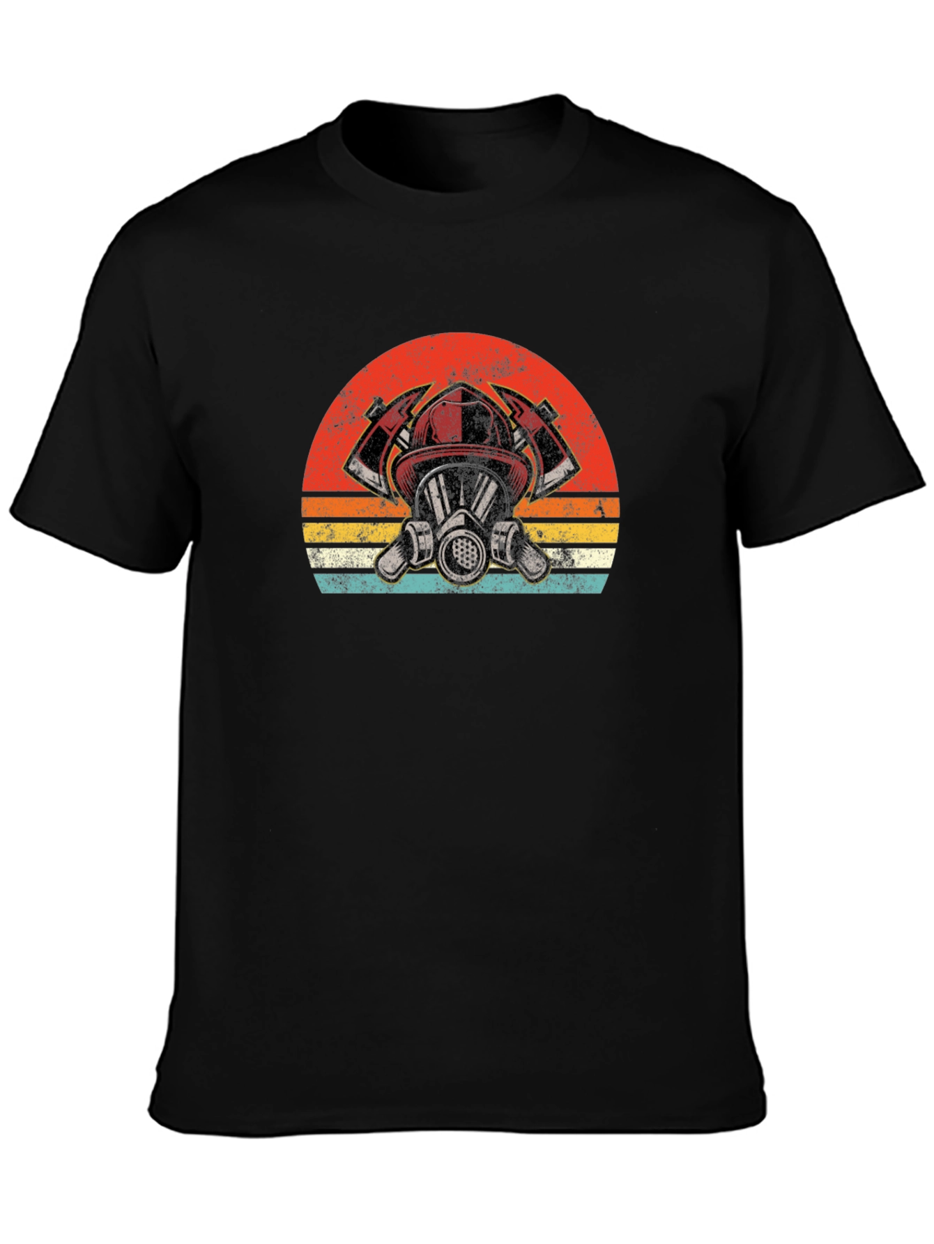 Firefighter Graphic Tee - Vintage Fireman Helmet T-Shirt