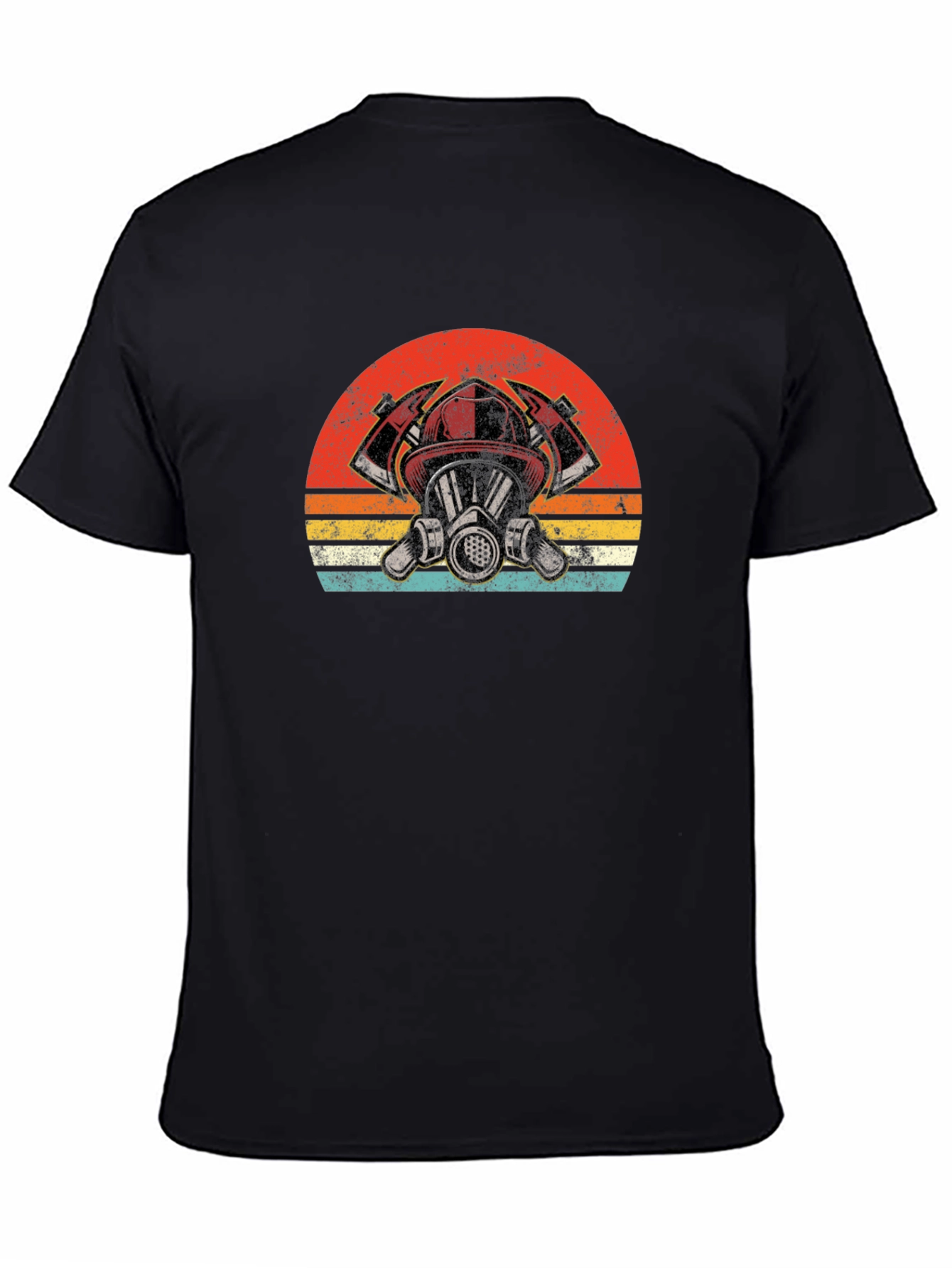 Firefighter Graphic Tee - Vintage Fireman Helmet T-Shirt