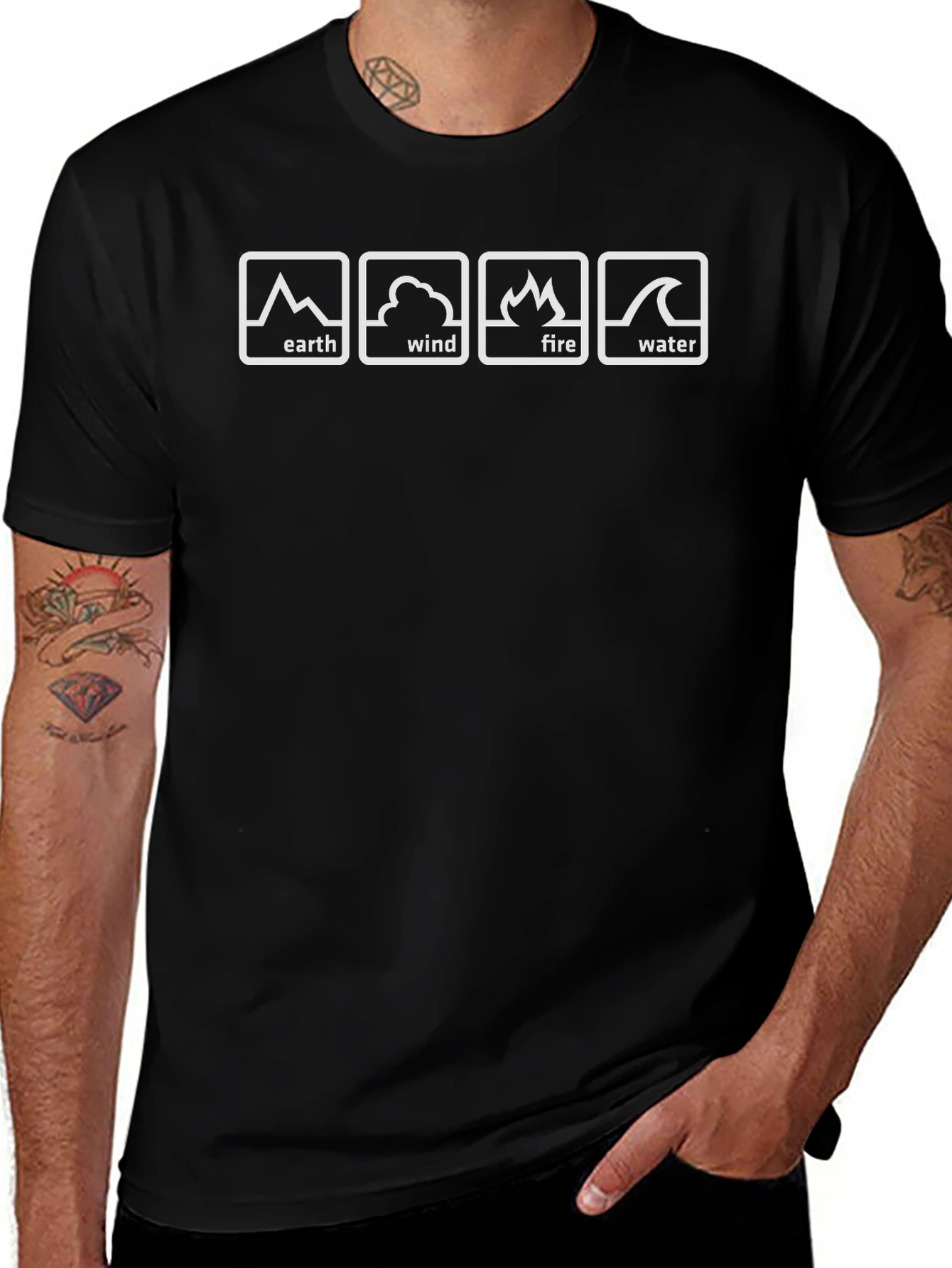 Elements Graphic T-Shirt - Earth Wind Fire Water