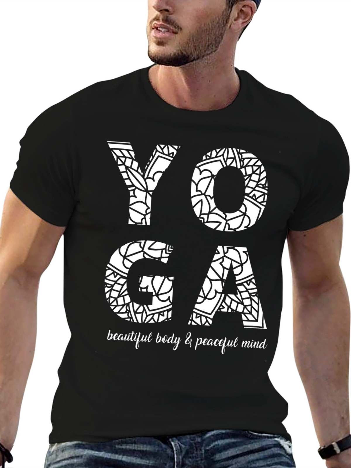 Yoga Mandala Graphic Tee - Beautiful Body & Peaceful Mind