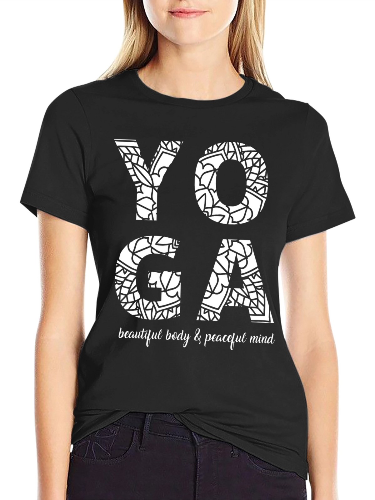 Yoga Mandala Graphic Tee - Beautiful Body & Peaceful Mind