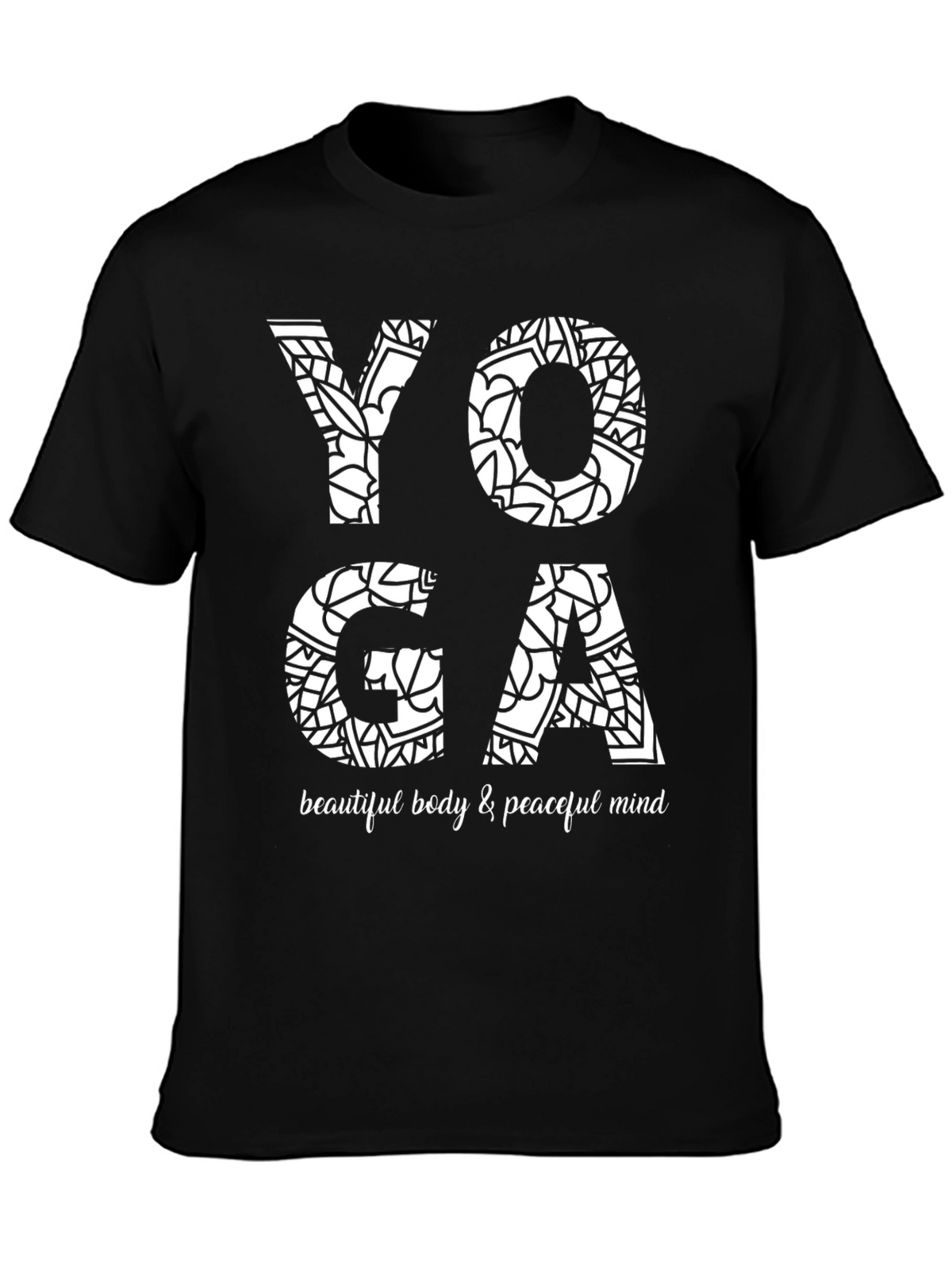 Yoga Mandala Graphic Tee - Beautiful Body & Peaceful Mind
