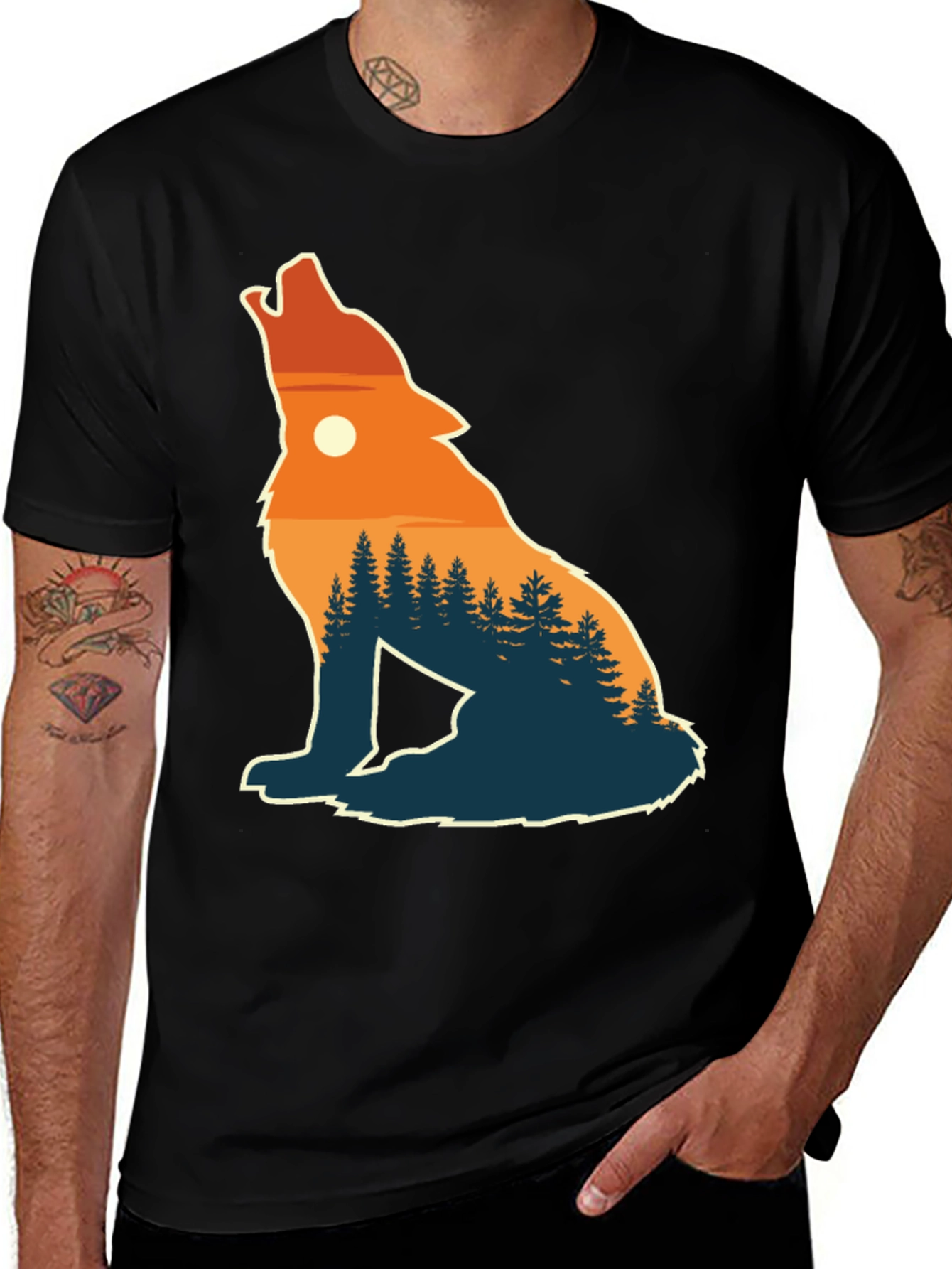 Wolf Silhouette Nature T-Shirt