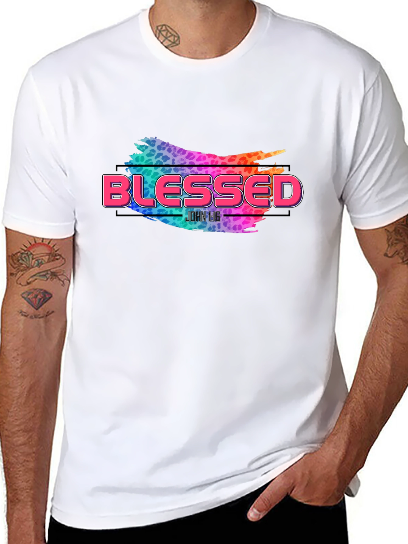 Blessed Graphic Print Black T-Shirt
