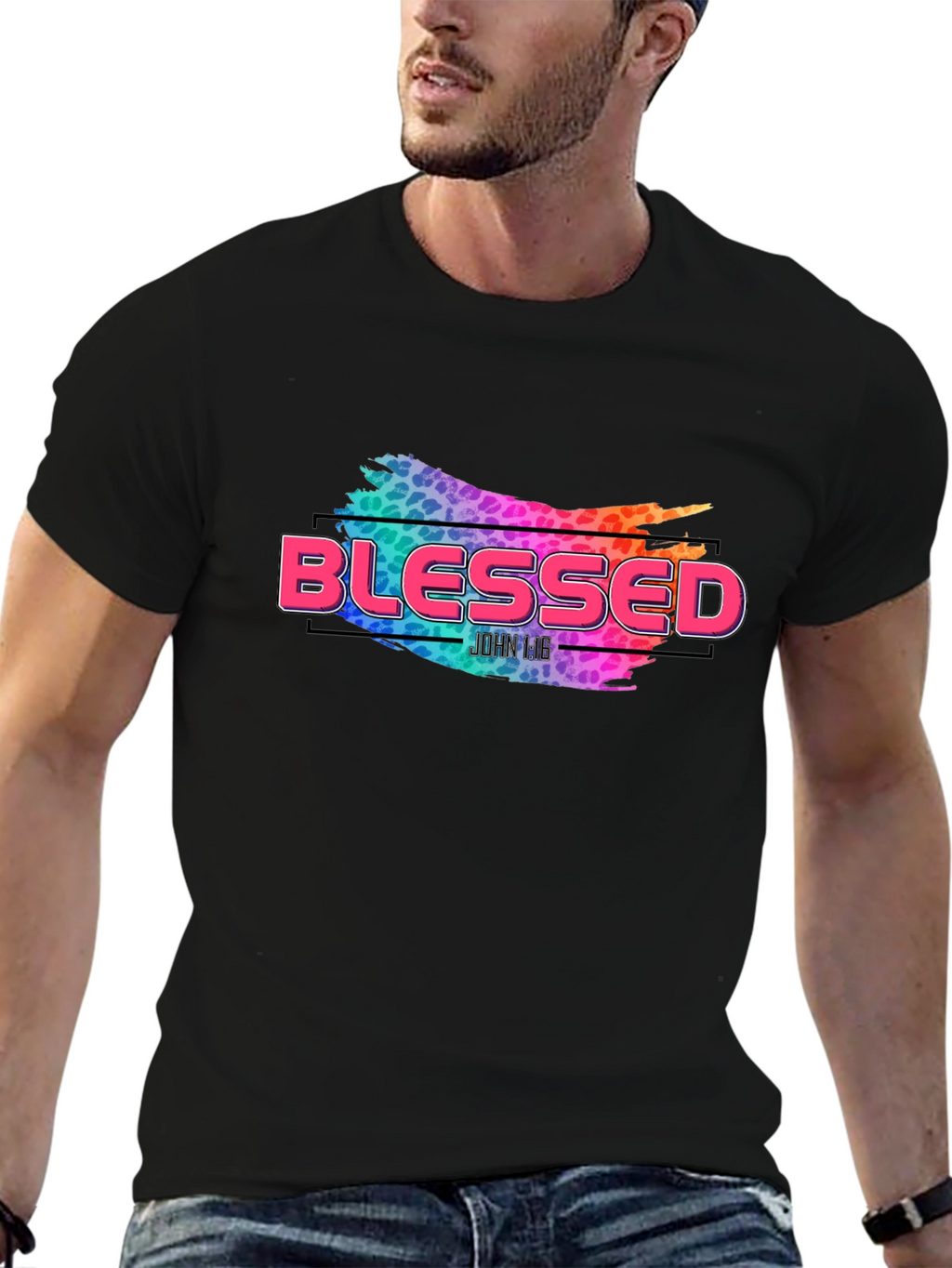 Blessed Graphic Print Black T-Shirt