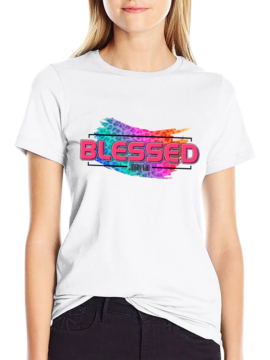 Blessed Graphic Print Black T-Shirt