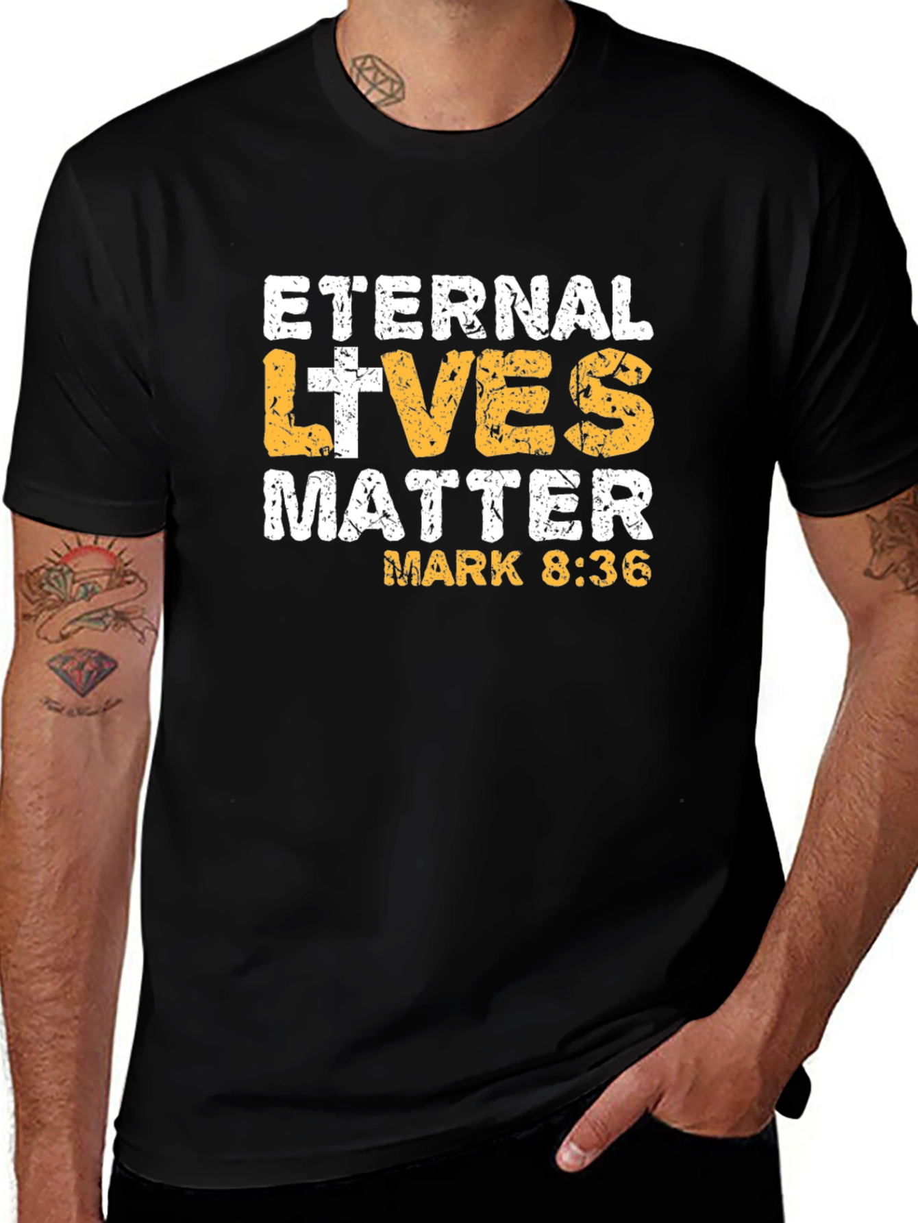 Eternal Lives Matter T-Shirt - Mark 8:36 Black