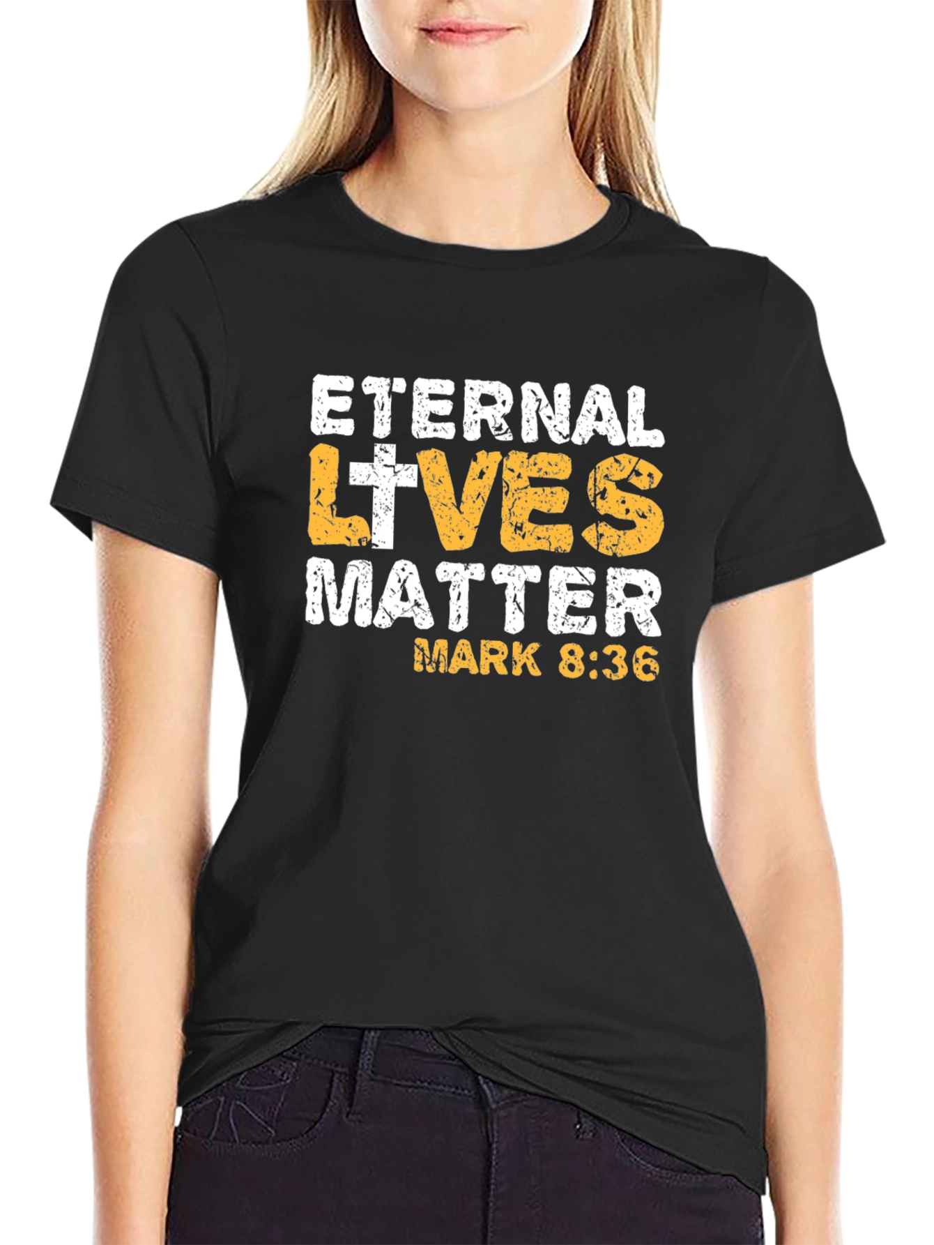 Eternal Lives Matter T-Shirt - Mark 8:36 Black