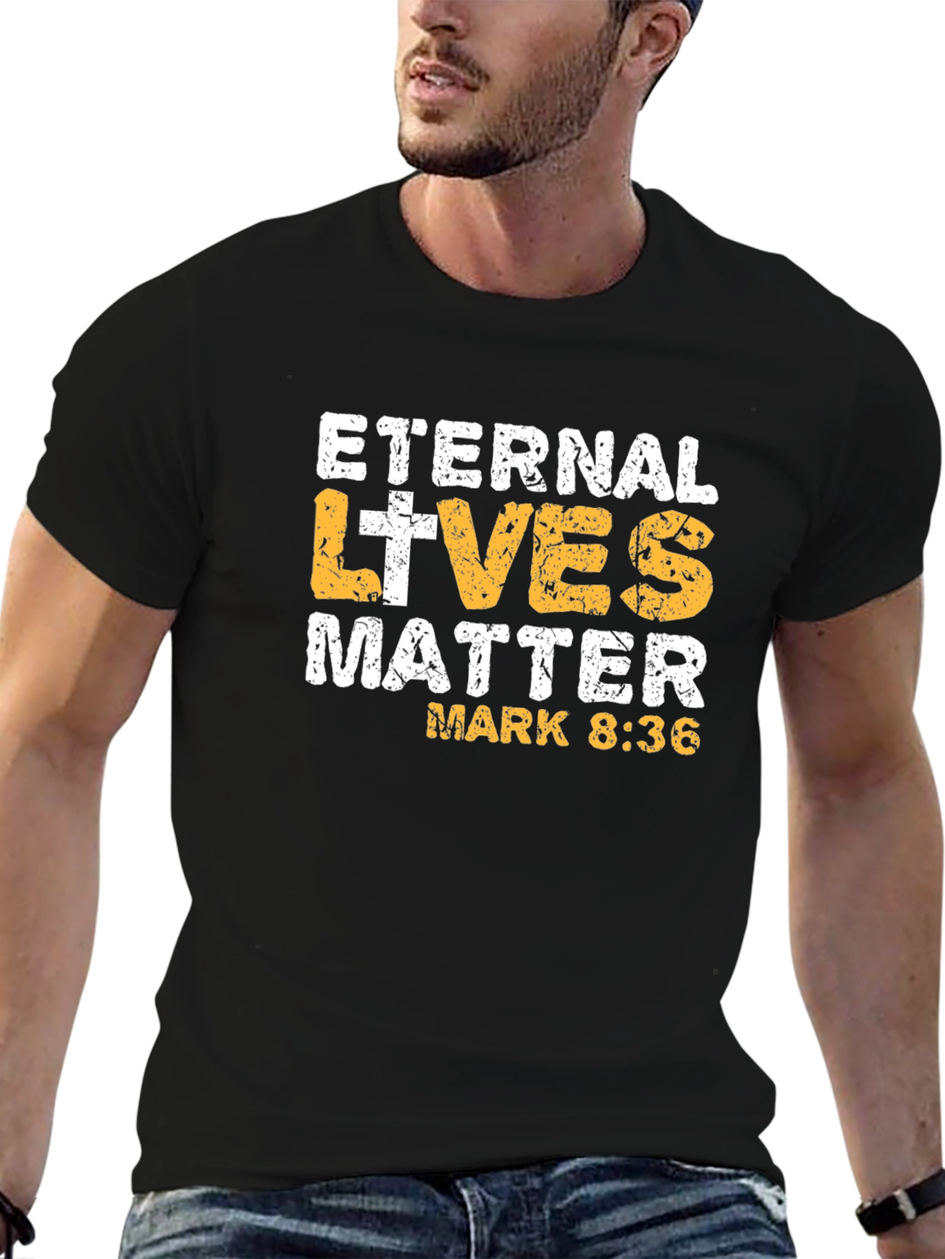 Eternal Lives Matter T-Shirt - Mark 8:36 Black