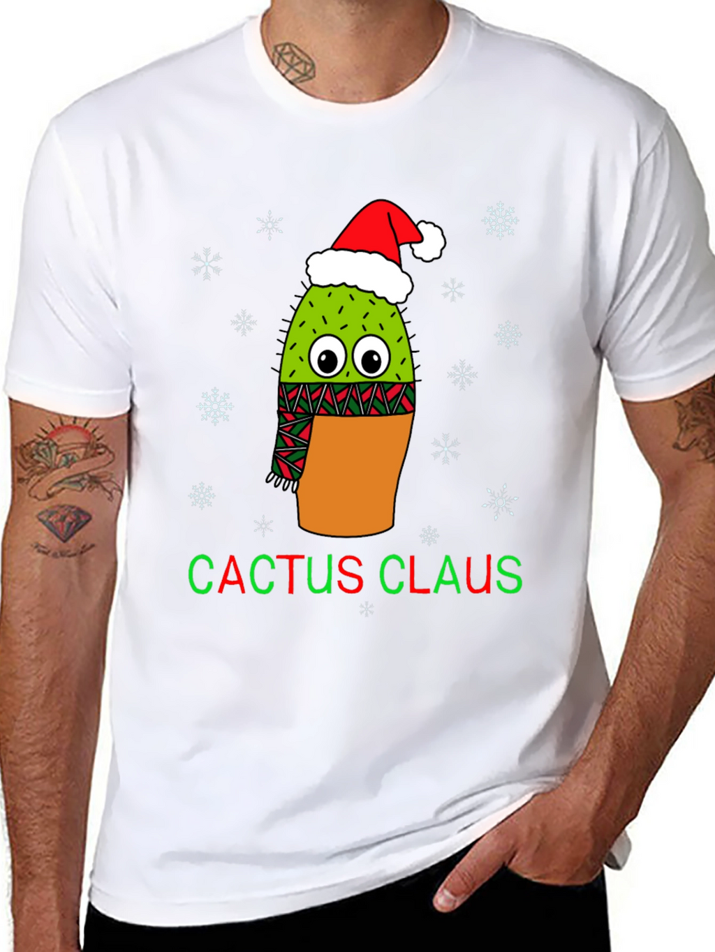 Cactus Claus Christmas Graphic Tee
