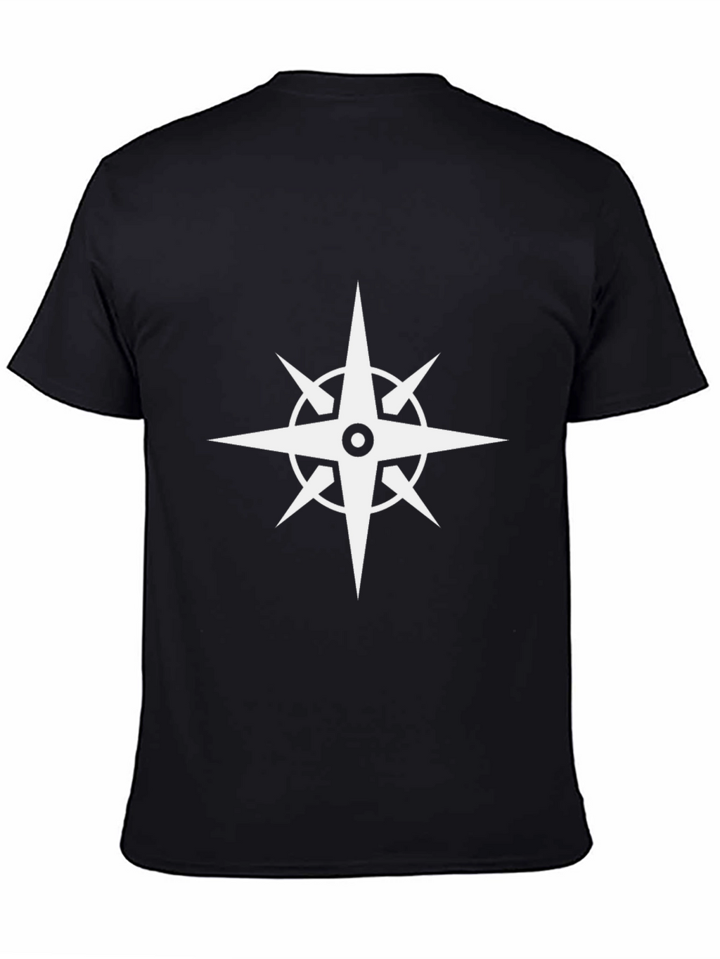 Black T-Shirt with Compass Design