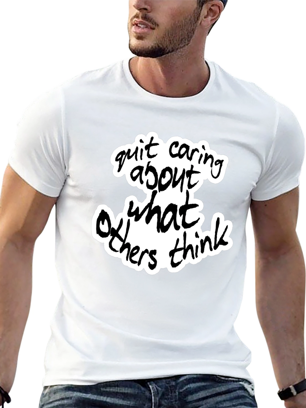 Quit Caring What Others Think - Black Graphic Tee