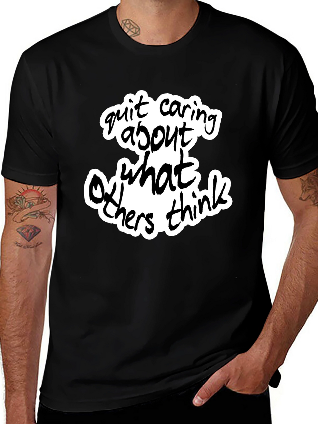 Quit Caring What Others Think - Black Graphic Tee