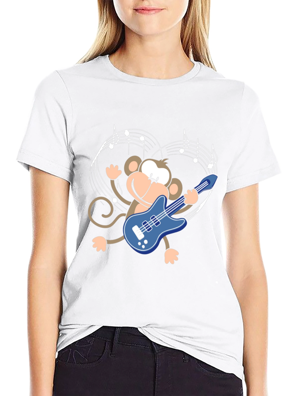 Monkey Guitarist Graphic Tee - Black