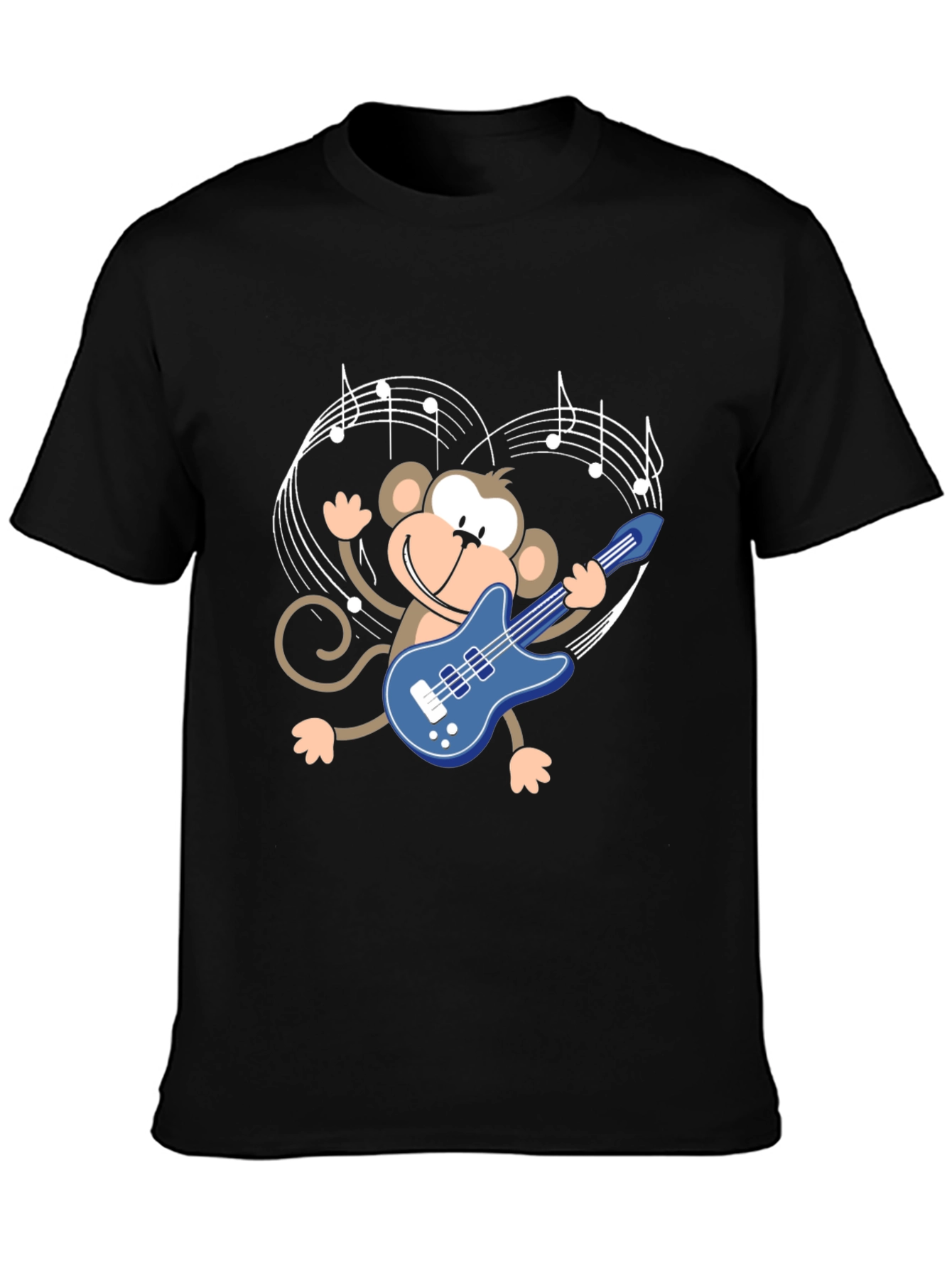 Monkey Guitarist Graphic Tee - Black