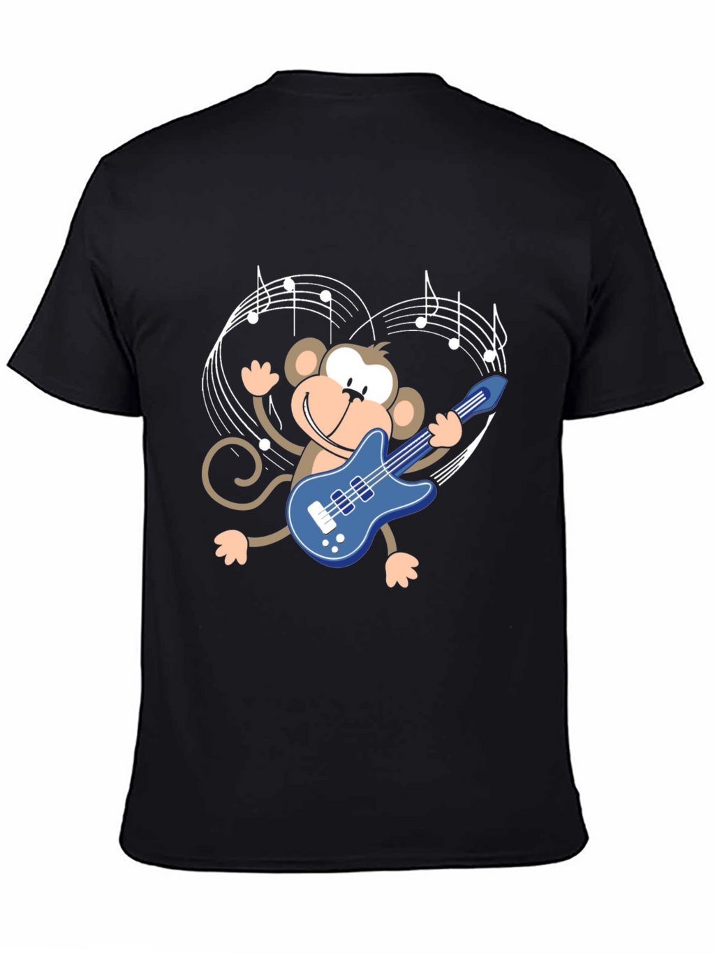 Monkey Guitarist Graphic Tee - Black