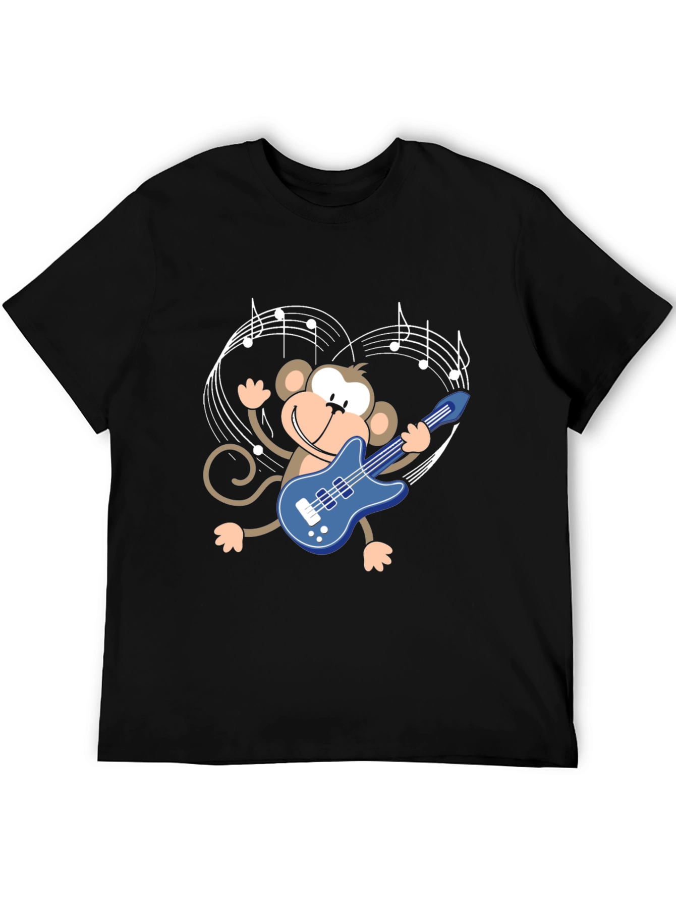 Monkey Guitarist Graphic Tee - Black