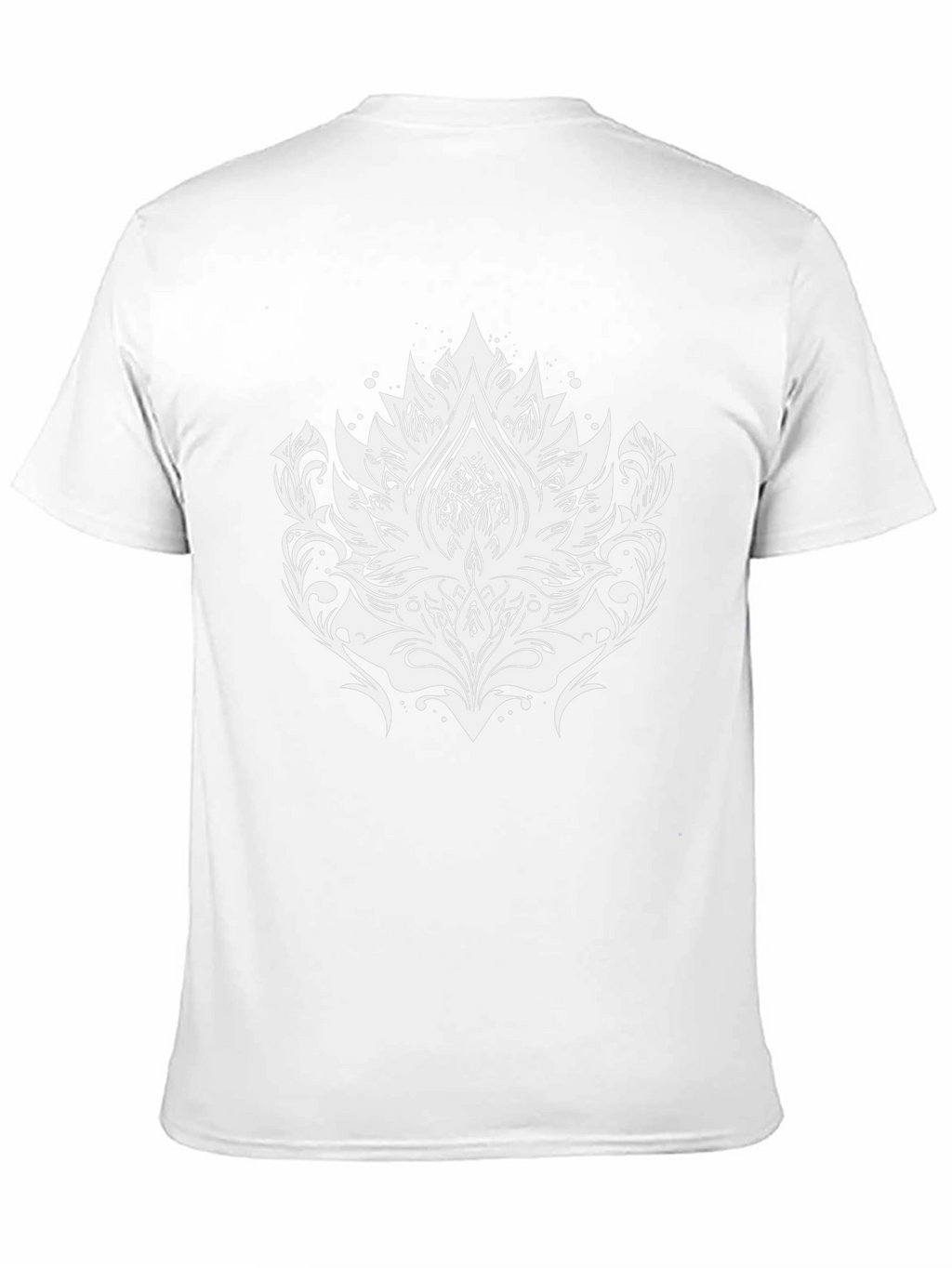 Black Tee with Elegant White Lotus Graphic