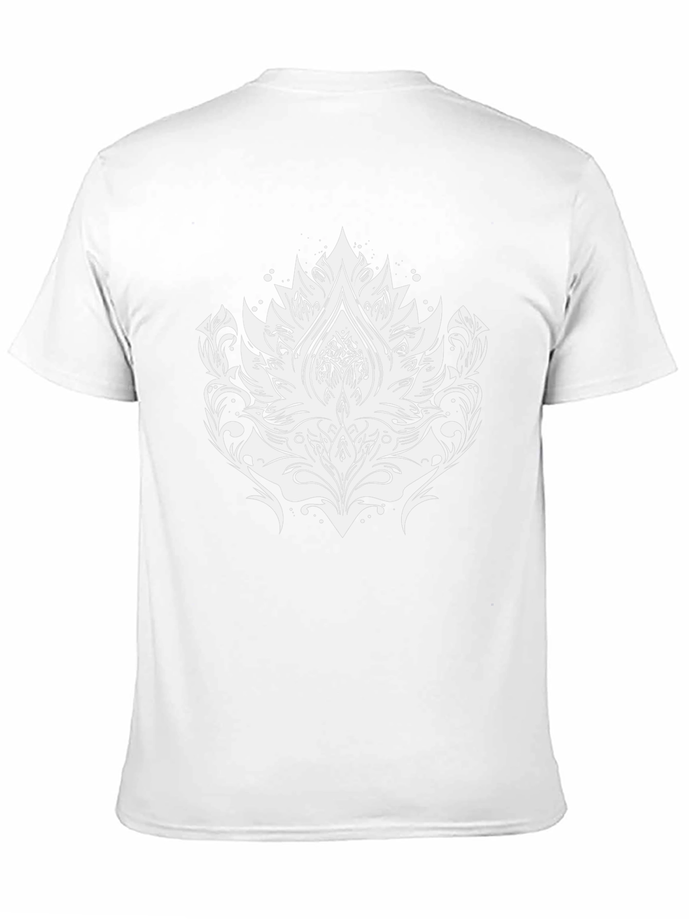 Black Tee with Elegant White Lotus Graphic