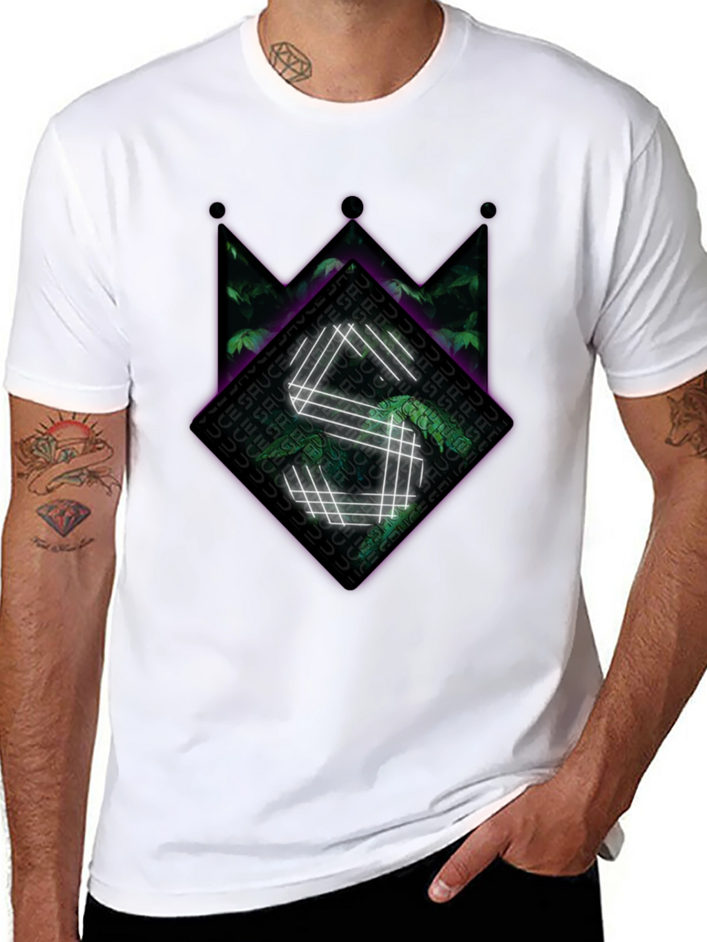 Sauce Crown Graphic Tee - Black Cotton Blend