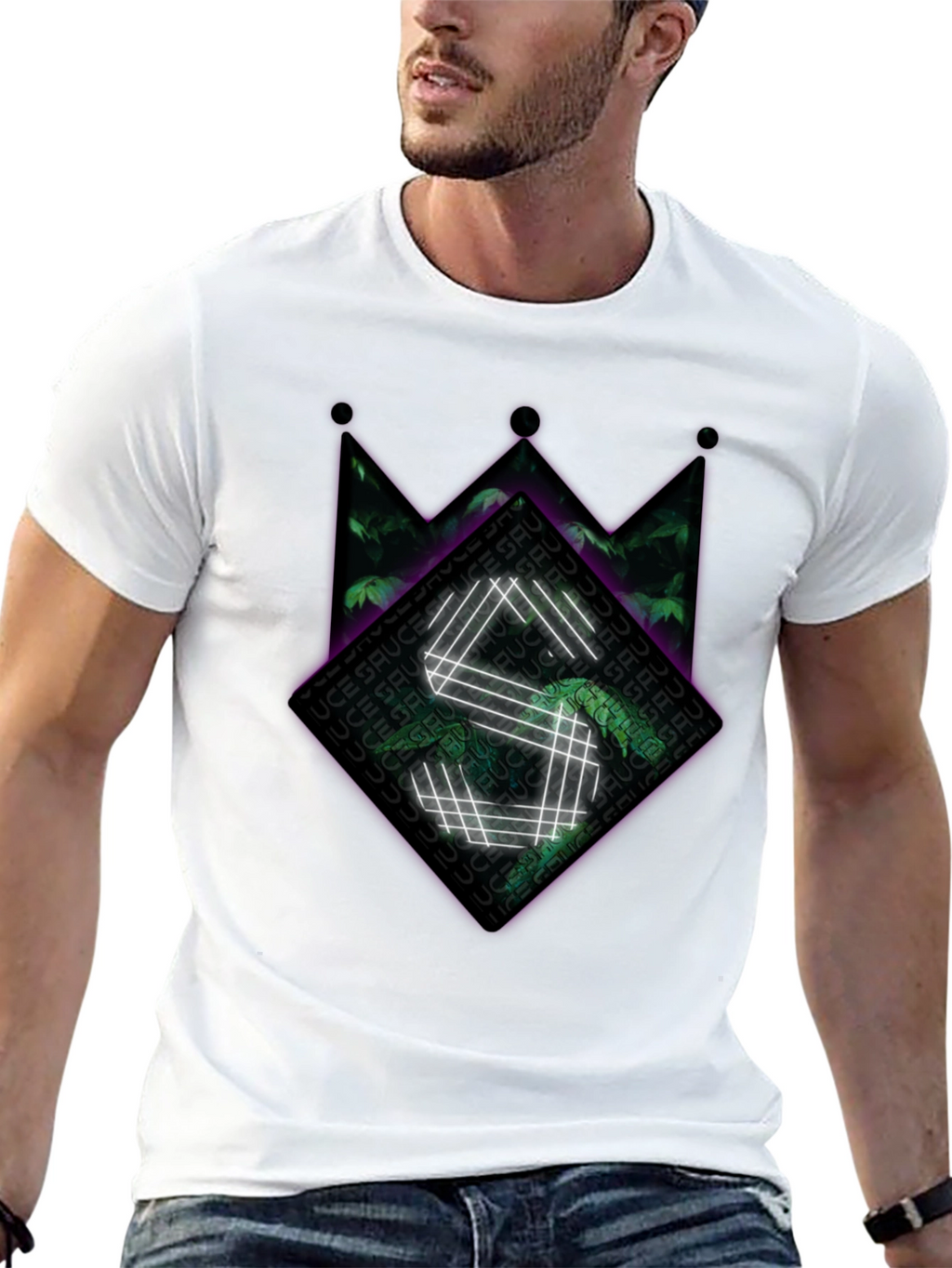 Sauce Crown Graphic Tee - Black Cotton Blend