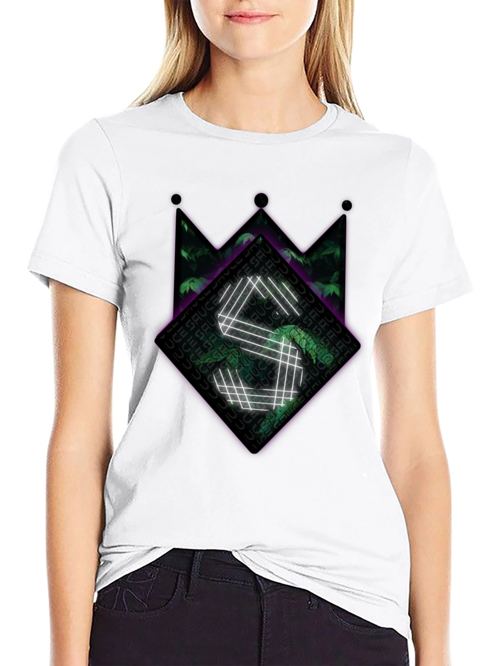 Sauce Crown Graphic Tee - Black Cotton Blend