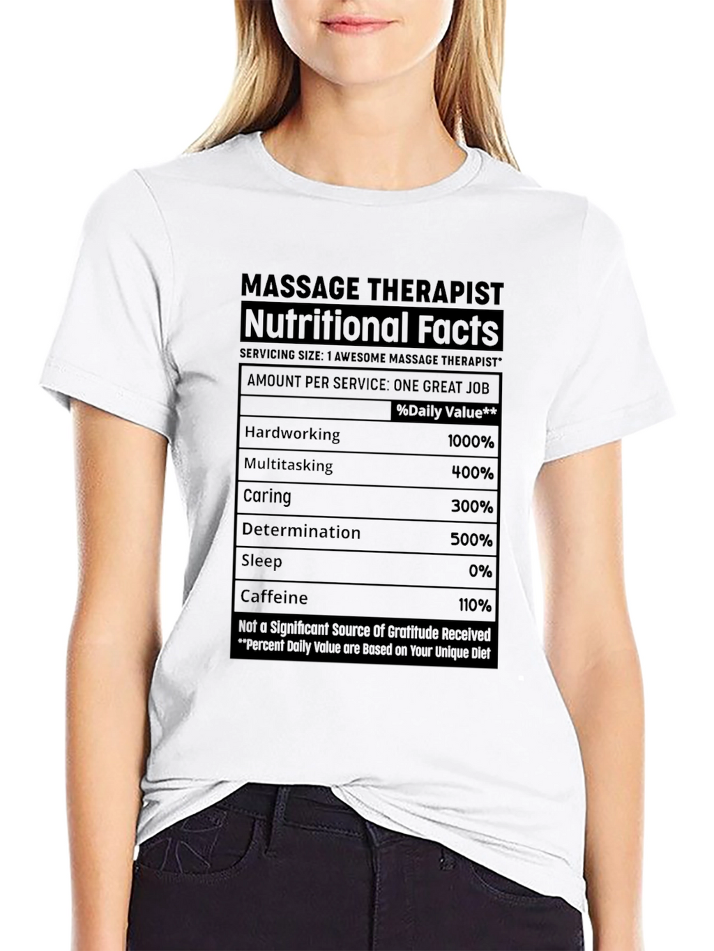 Massage Therapist Nutritional Facts T-Shirt
