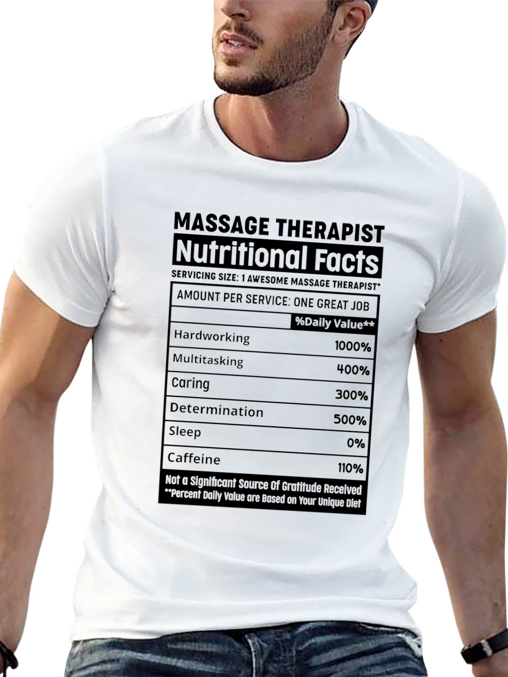 Massage Therapist Nutritional Facts T-Shirt