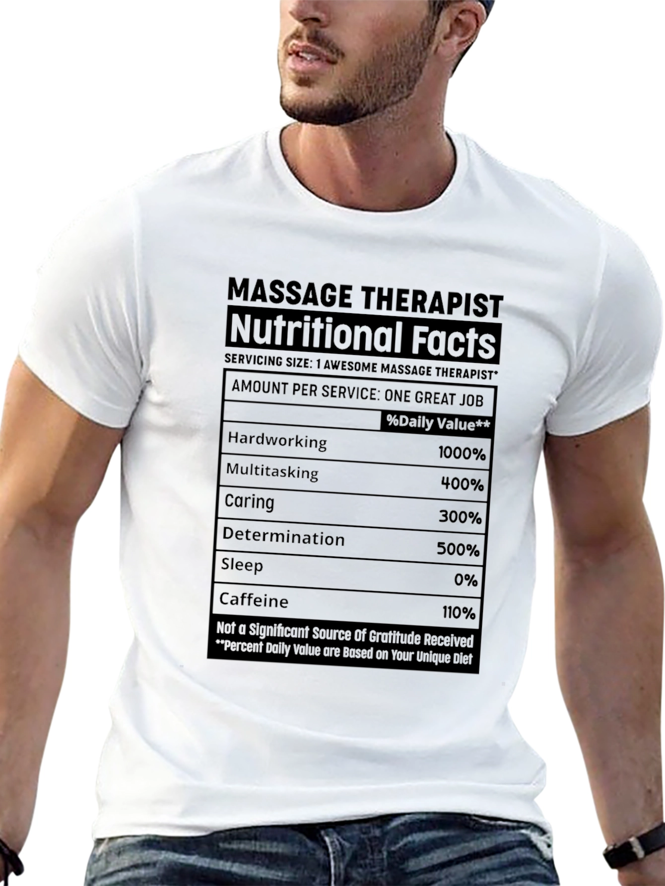 Massage Therapist Nutritional Facts T-Shirt
