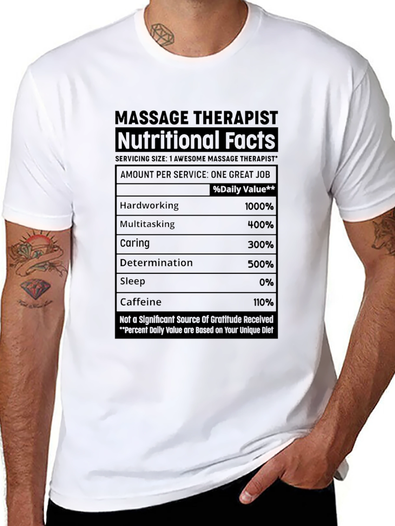 Massage Therapist Nutritional Facts T-Shirt