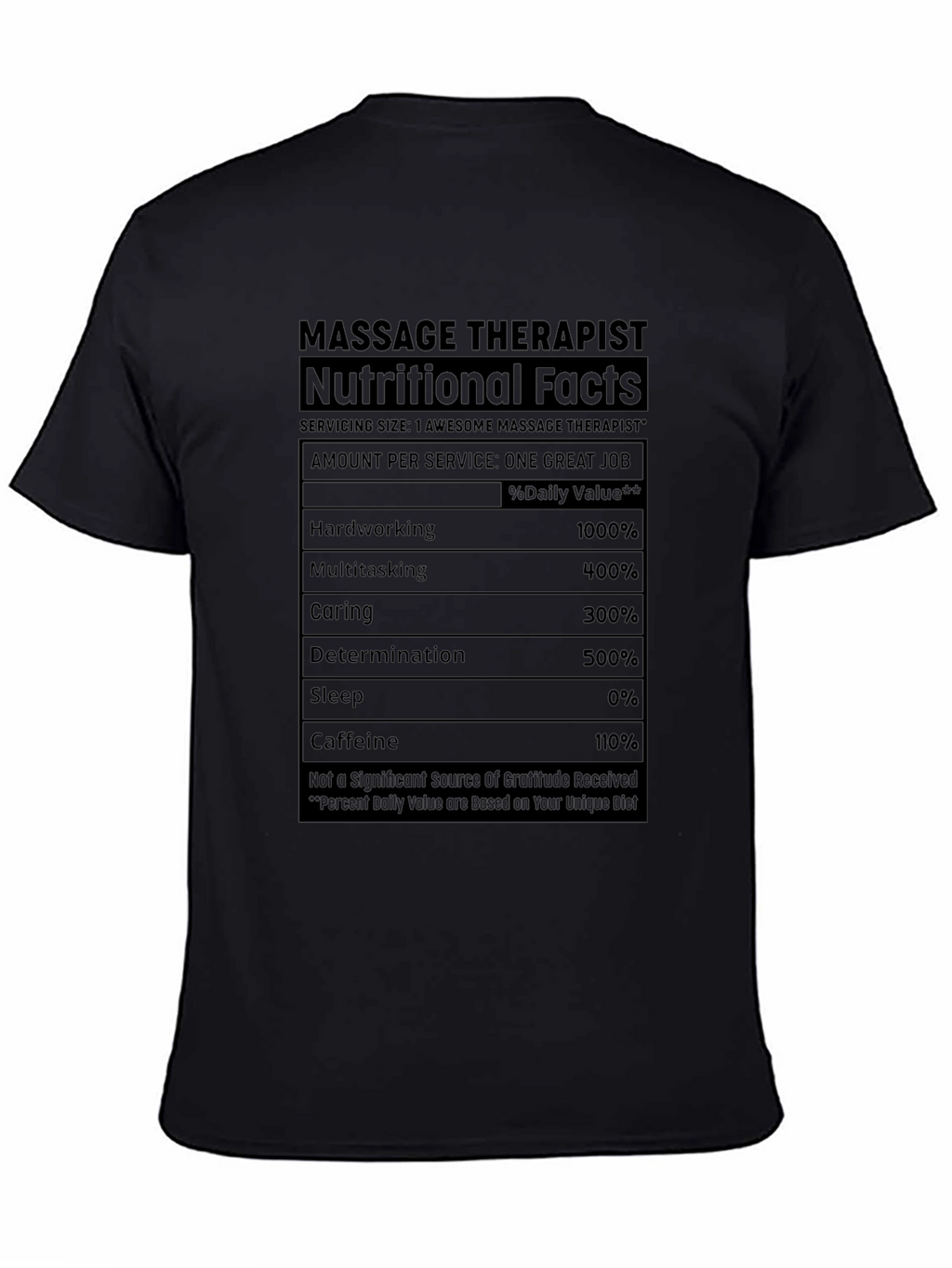 Massage Therapist Nutritional Facts T-Shirt