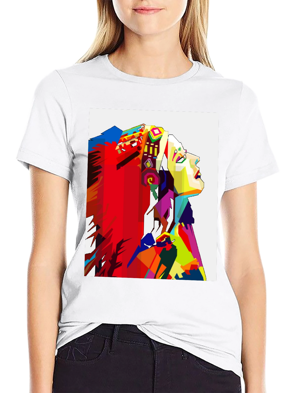 Abstract Native American Headdress Black T-Shirt