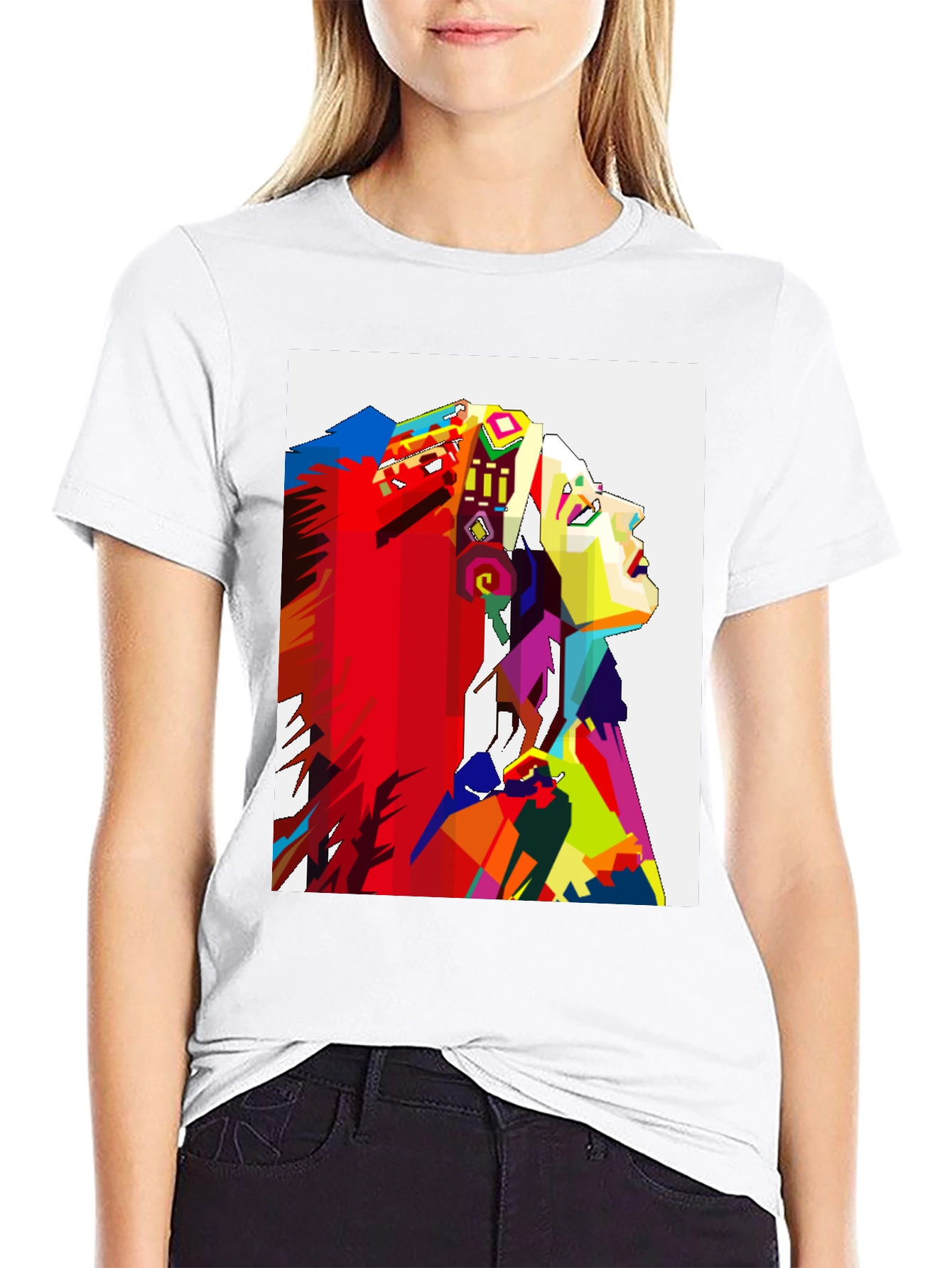 Abstract Native American Headdress Black T-Shirt