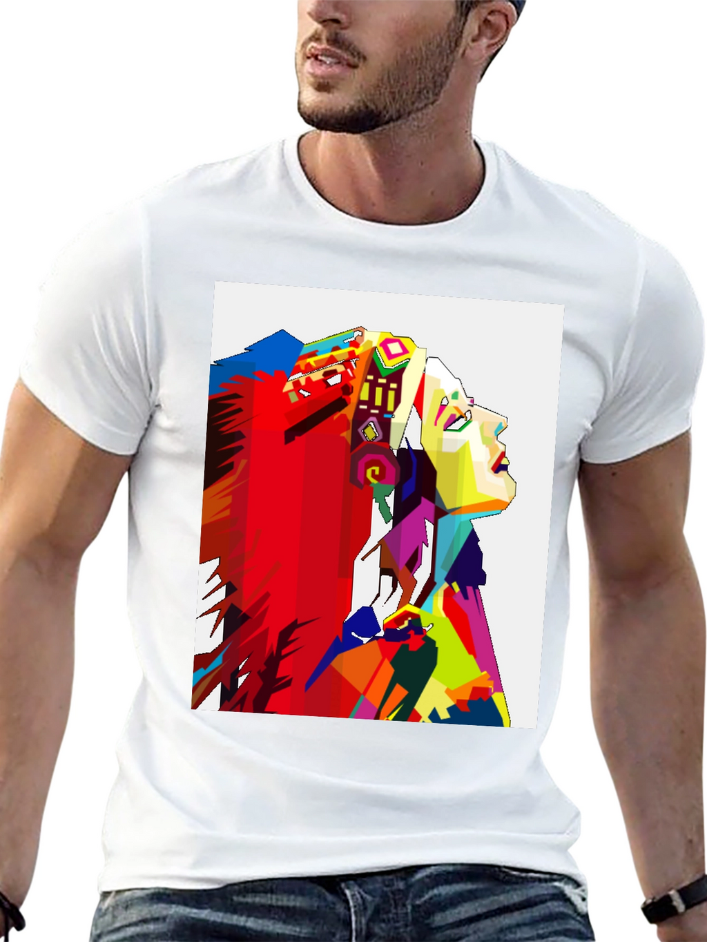 Abstract Native American Headdress Black T-Shirt