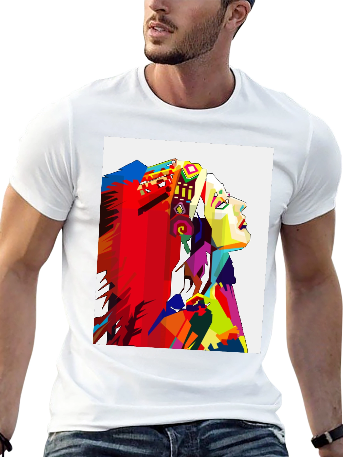 Abstract Native American Headdress Black T-Shirt