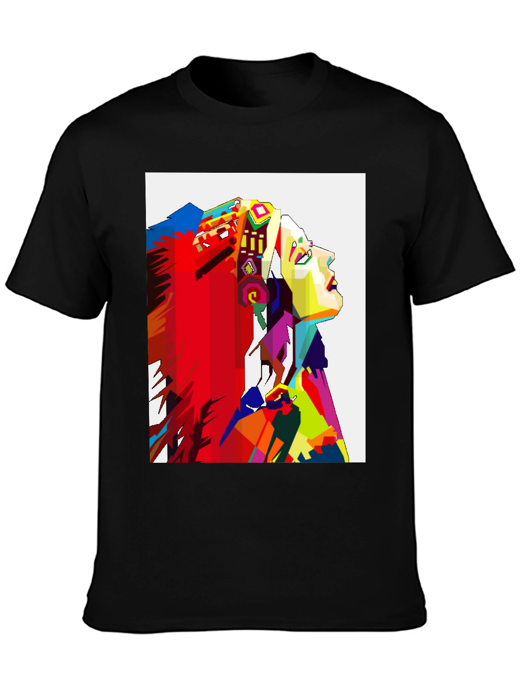 Abstract Native American Headdress Black T-Shirt