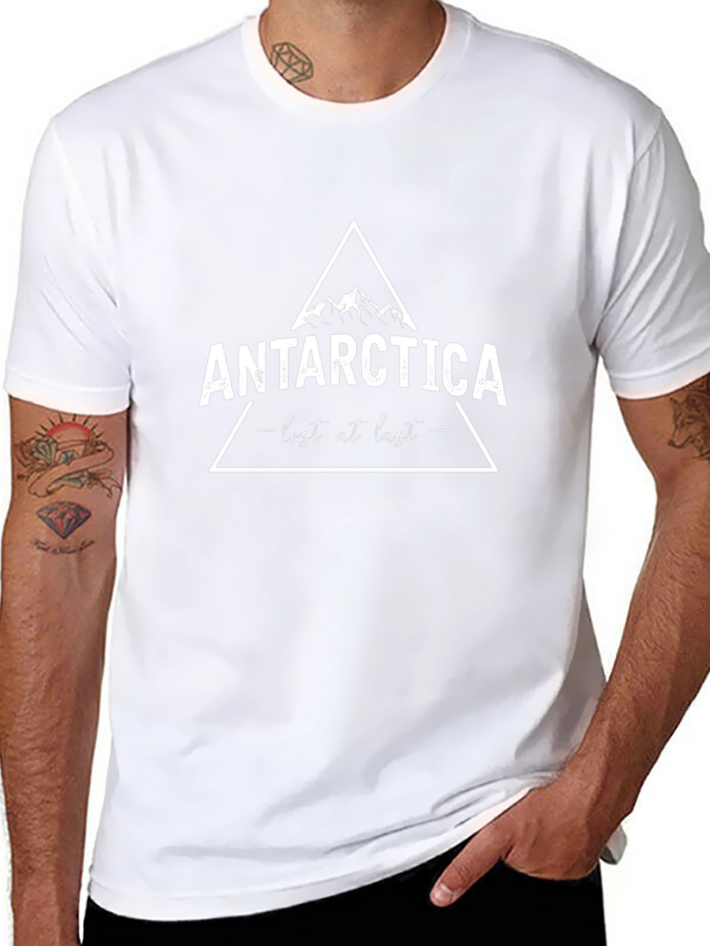 Antarctica Lost at Last Black Graphic Tee