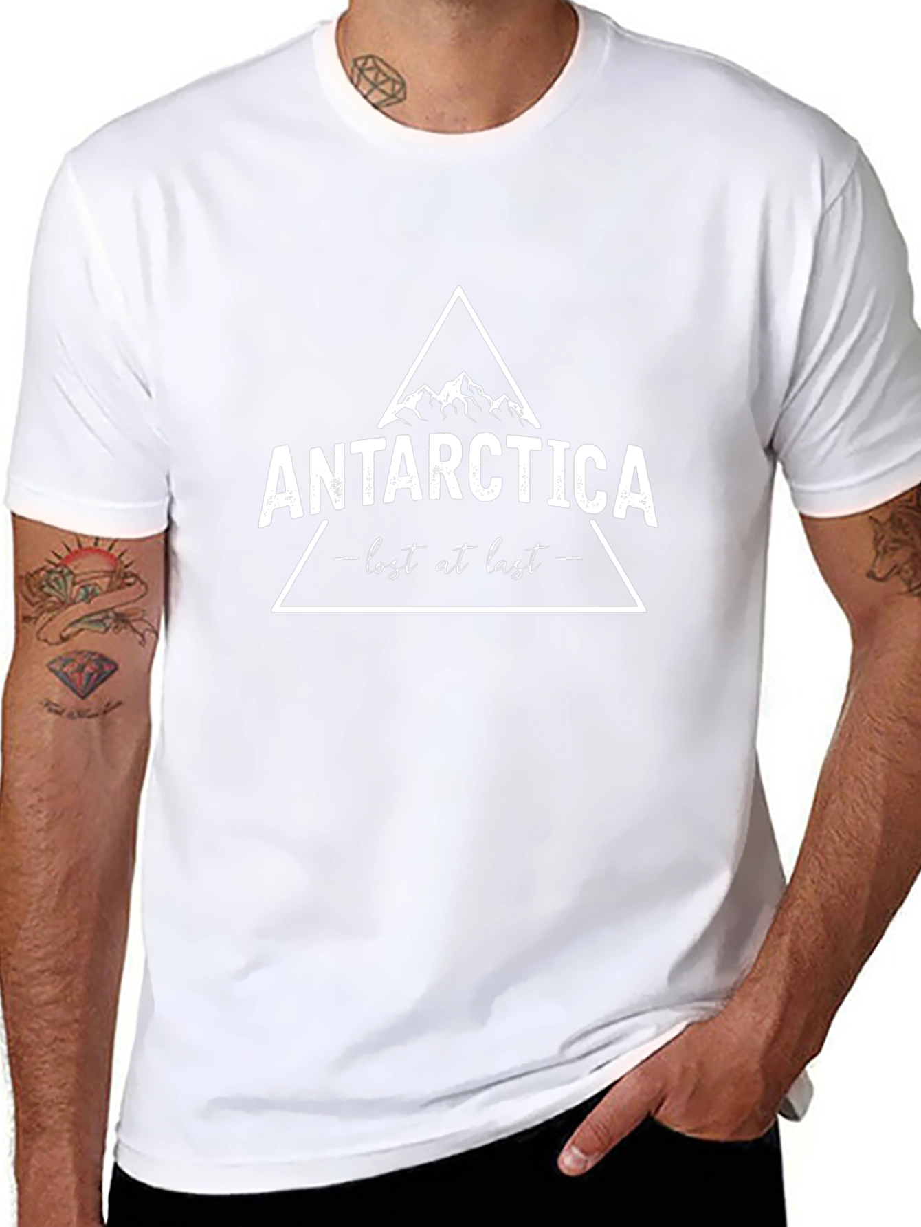 Antarctica Lost at Last Black Graphic Tee